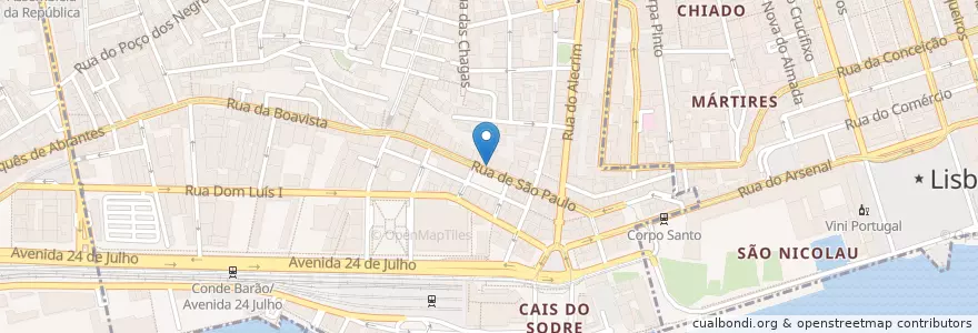 Mapa de ubicacion de Farmácia Central en ポルトガル, Área Metropolitana De Lisboa, Lisboa, Grande Lisboa, リスボン, Misericórdia.