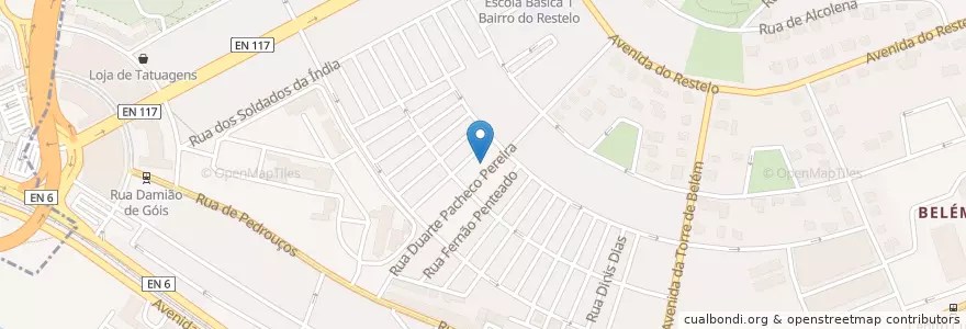 Mapa de ubicacion de Farmácia do Restelo en Portogallo, Área Metropolitana De Lisboa, Lisbona, Grande Lisboa, Lisbona, Belém.
