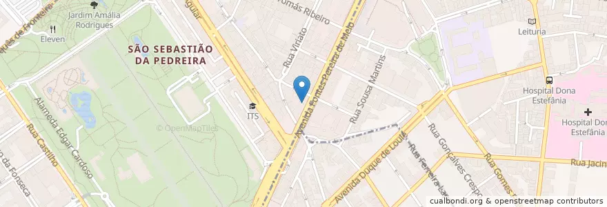 Mapa de ubicacion de Farmácia Fontes Pereira de Melo en Portugal, Área Metropolitana De Lisboa, Lissabon, Grande Lisboa, Lissabon.