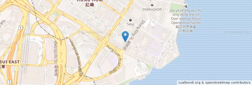 Mapa de ubicacion de 匯豐銀行 HSBC en Cina, Guangdong, Hong Kong, Kowloon, Nuovi Territori, 九龍城區 Kowloon City District.
