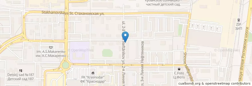 Mapa de ubicacion de Стоматолог en Rússia, Distrito Federal Do Sul, Krai De Krasnodar, Городской Округ Краснодар.