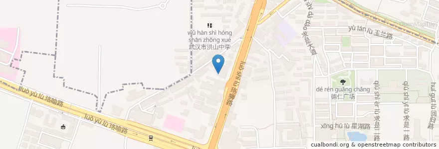 Mapa de ubicacion de 秀玉红茶坊 (武昌店) en الصين, خوبي, ووهان, 洪山区, 珞南街道.