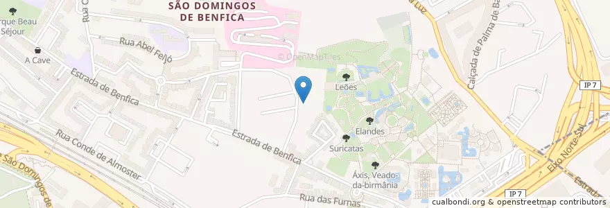 Mapa de ubicacion de Faisão Azul en ポルトガル, Área Metropolitana De Lisboa, Lisboa, Grande Lisboa, リスボン, São Domingos De Benfica.