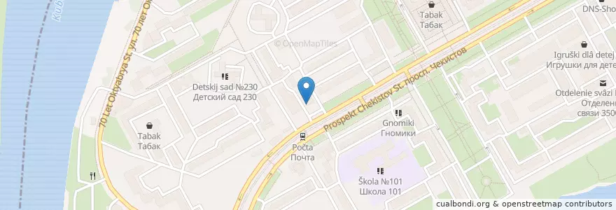 Mapa de ubicacion de Кубань-Кредит en Rusia, Южный Федеральный Округ, Краснодарский Край, Городской Округ Краснодар.