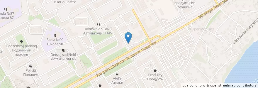 Mapa de ubicacion de Уралсиб en Rusya Federasyonu, Южный Федеральный Округ, Krasnodar Krayı, Городской Округ Краснодар.