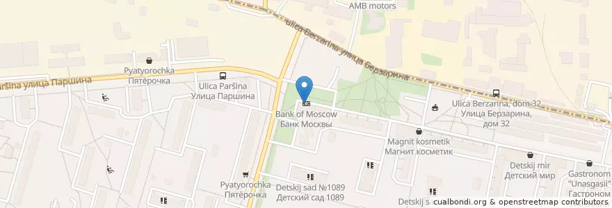 Mapa de ubicacion de ВТБ en Rusia, Центральный Федеральный Округ, Москва, Северо-Западный Административный Округ, Район Хорошёво-Мнёвники.