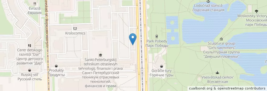 Mapa de ubicacion de ВТБ en Russland, Föderationskreis Nordwest, Oblast Leningrad, Sankt Petersburg, Moskauer Rajon, Округ Московская Застава, Округ Пулковский Меридиан.