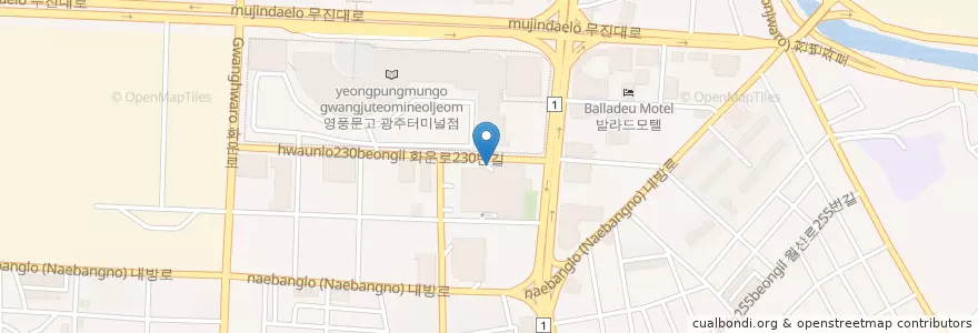 Mapa de ubicacion de 이마트광주점주차장 en Südkorea, Jeollanam-Do, Gwangju, 서구.