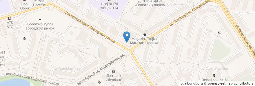 Mapa de ubicacion de Столовая "Глобус" en Rusland, Federaal District Siberië, Красноярский Край, Рыбинский Район, Зато Зеленогорск.