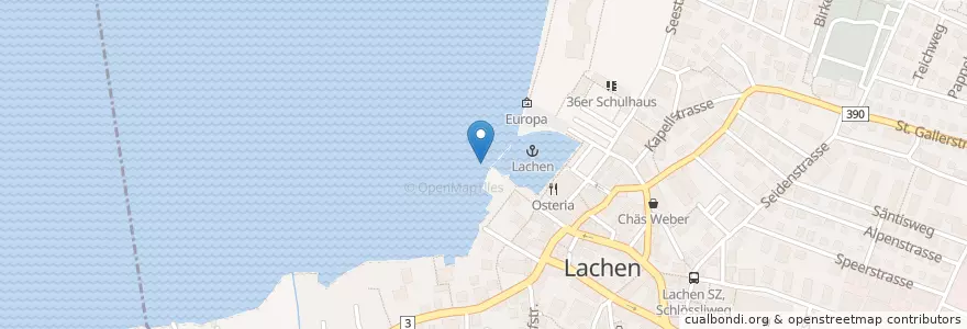 Mapa de ubicacion de Lachen SZ (See) en Suiza, Schwyz, March, Lachen.