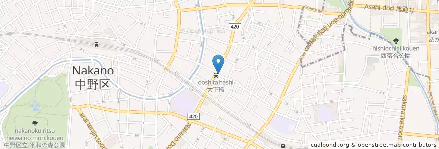 Mapa de ubicacion de etna en Japon, Tokyo, 中野区.