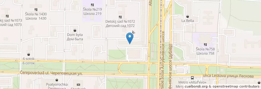 Mapa de ubicacion de Стоматологическая клиника №61 en Rusia, Distrito Federal Central, Москва, Северо-Восточный Административный Округ, Район Лианозово.