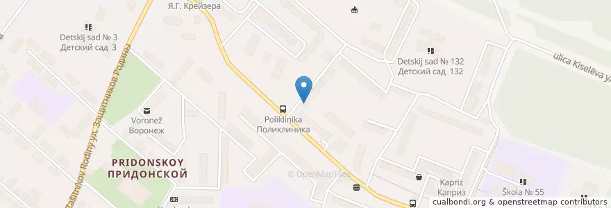 Mapa de ubicacion de Губернская аптека en Russia, Distretto Federale Centrale, Oblast' Di Voronež, Городской Округ Воронеж.