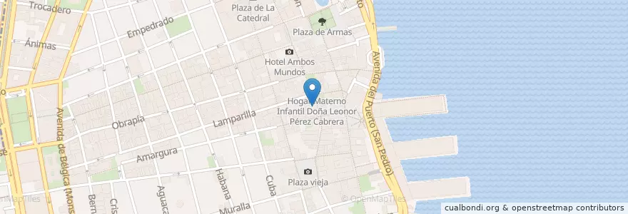 Mapa de ubicacion de La Imprenta en Cuba, La Habana, La Habana Vieja.
