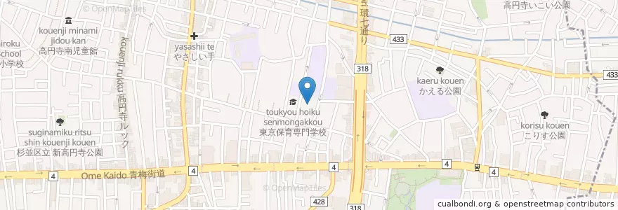 Mapa de ubicacion de カトリック高円寺教会 en Япония, Токио, Сугинами.