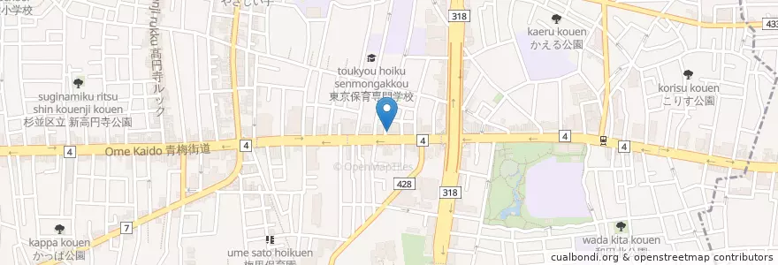 Mapa de ubicacion de タイムズ en Japón, Tokio, Suginami.