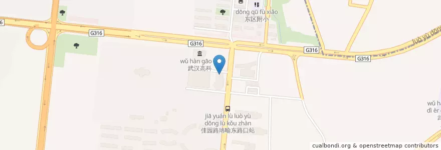 Mapa de ubicacion de 简朴菜 en Çin, Hubei, Vuhan, 洪山区, 东湖新技术开发区（托管）, 关东街道.