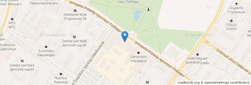 Mapa de ubicacion de Малина en Rusia, Distrito Federal Central, Óblast De Tver, Городской Округ Тверь, Калининский Район.