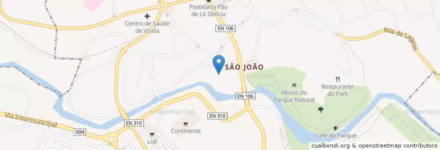 Mapa de ubicacion de termas de vizela en Portugal, Norte, Braga, Ave, Vizela, Caldas De Vizela.