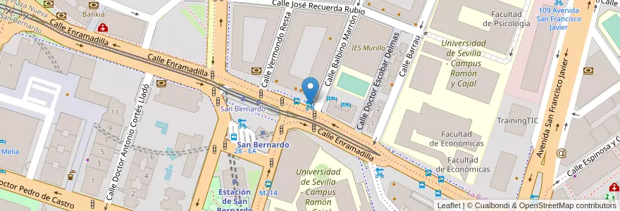 Mapa de ubicacion de 122 Calle Enramadilla en اسپانیا, Andalucía, Sevilla, Sevilla.