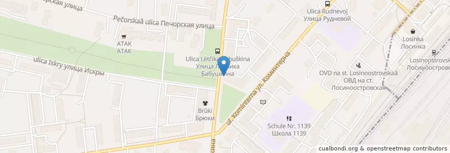 Mapa de ubicacion de Снадобица en ロシア, 中央連邦管区, モスクワ, Северо-Восточный Административный Округ, Бабушкинский Район.