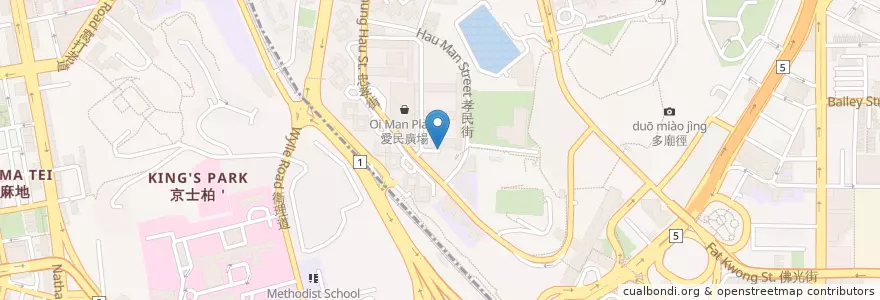 Mapa de ubicacion de Oi Man Estate en Çin, Guangdong, Hong Kong, Yeni Bölgeler, Kowloon, 油尖旺區 Yau Tsim Mong District, 九龍城區 Kowloon City District.