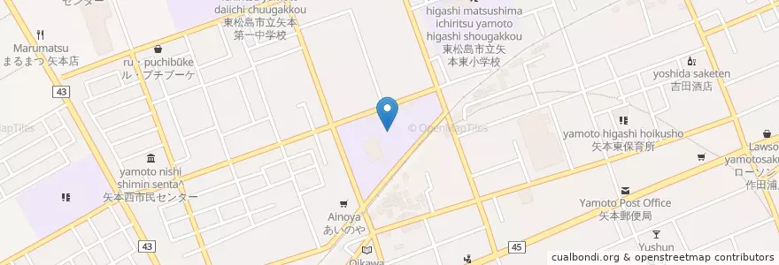 Mapa de ubicacion de 宮城県立東松島高等学校 en اليابان, 宮城県, 東松島市.