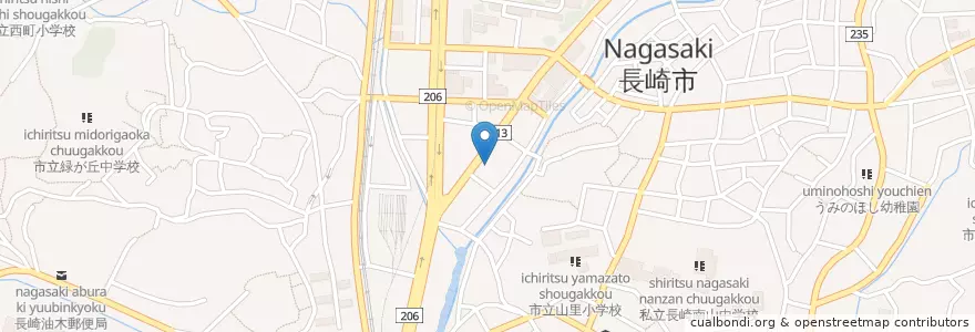 Mapa de ubicacion de 東歯科医院 en اليابان, ناغاساكي, 長崎市.