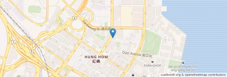 Mapa de ubicacion de Hang Seng Bank en Китай, Гуандун, Гонконг, Цзюлун, Новые Территории, 九龍城區 Kowloon City District.
