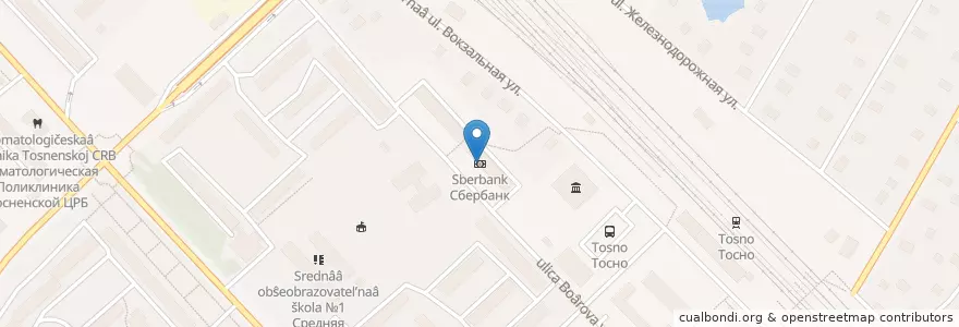 Mapa de ubicacion de Сбербанк en Rusland, Северо-Западный Федеральный Округ, Oblast Leningrad, Тосненский Район, Тосненское Городское Поселение.