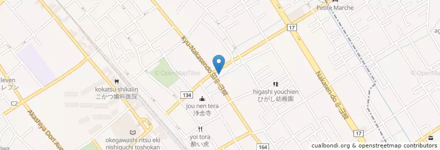 Mapa de ubicacion de りそな銀行 桶川支店 en 日本, 埼玉県, 桶川市.