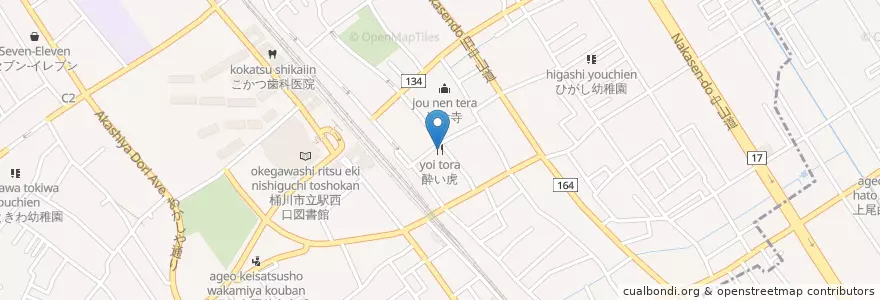 Mapa de ubicacion de 酔い虎 en Japão, 埼玉県, 桶川市.