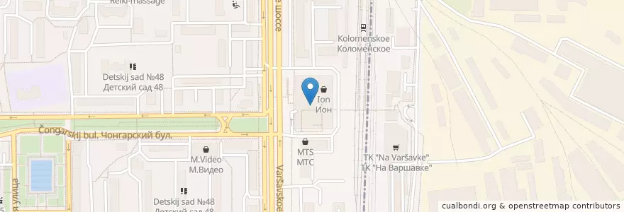 Mapa de ubicacion de Кофе Хауз en Russland, Föderationskreis Zentralrussland, Moskau, Südlicher Verwaltungsbezirk, Нагорный Район.
