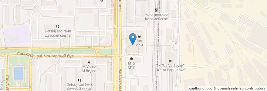 Mapa de ubicacion de Carlsberg en Rusia, Центральный Федеральный Округ, Москва, Южный Административный Округ, Нагорный Район.