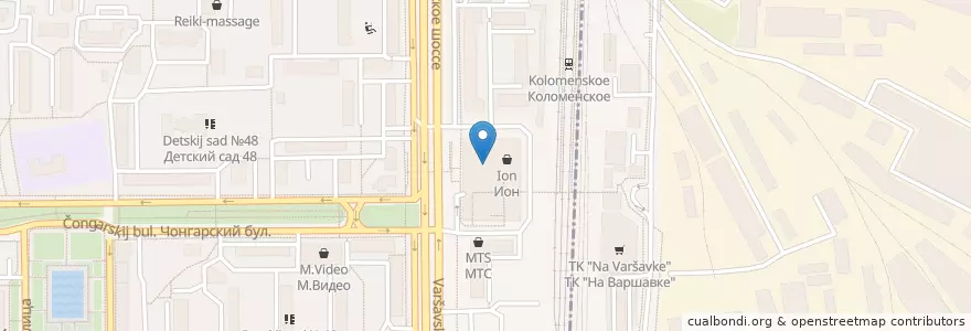 Mapa de ubicacion de Крошка-картошка en روسيا, Центральный Федеральный Округ, Москва, Южный Административный Округ, Нагорный Район.