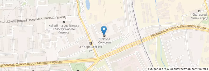 Mapa de ubicacion de Столовая en روسيا, Центральный Федеральный Округ, Москва, Северо-Западный Административный Округ, Район Хорошёво-Мнёвники.