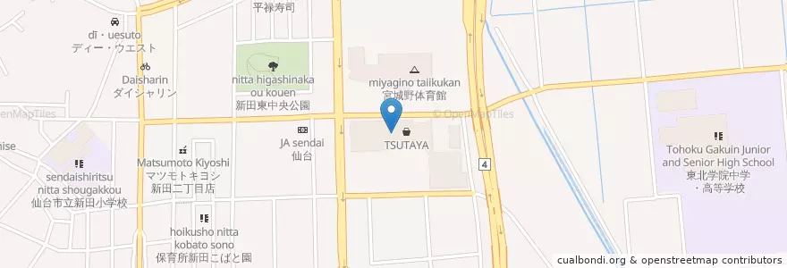 Mapa de ubicacion de ツルハドラッグ en 日本, 宮城県, 仙台市, 宮城野区.