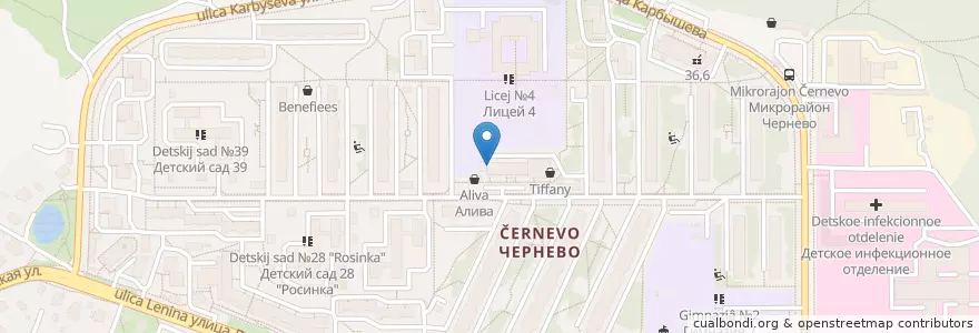 Mapa de ubicacion de Южная ночь en Rusland, Centraal Federaal District, Oblast Moskou, Городской Округ Красногорск.