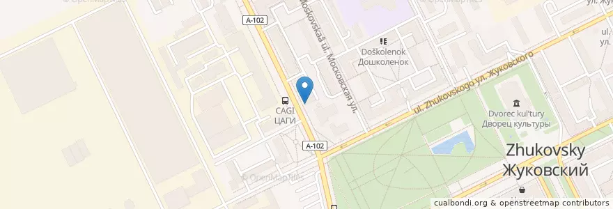Mapa de ubicacion de JAM en Russia, Distretto Federale Centrale, Oblast' Di Mosca, Раменский Городской Округ, Городской Округ Жуковский.