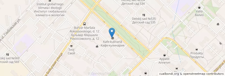 Mapa de ubicacion de Кафе-кулинария en Россия, Центральный Федеральный Округ, Москва, Восточный Административный Округ, Район Богородское.