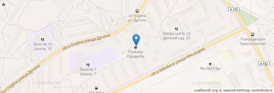 Mapa de ubicacion de Одесса en Russie, District Fédéral Central, Oblast De Moscou, Раменский Городской Округ, Городской Округ Жуковский.