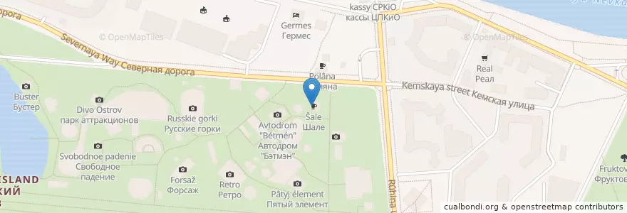 Mapa de ubicacion de Шале en Russia, Northwestern Federal District, Leningrad Oblast, Saint Petersburg, Petrogradsky District, Округ Чкаловское.