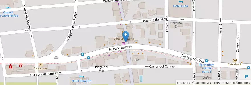 Mapa de ubicacion de 123 Avinguda Banys en Sepanyol, Baix Llobregat, Castelldefels.