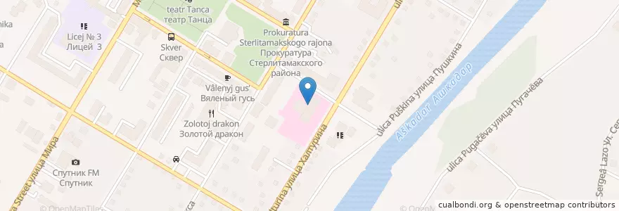 Mapa de ubicacion de Городская поликлиника №1 en ロシア, 沿ヴォルガ連邦管区, バシコルトスタン共和国, ステルリタマク管区.