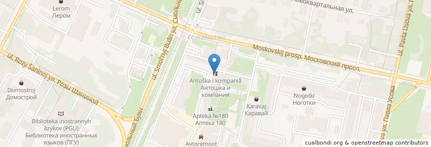 Mapa de ubicacion de Антошка и компания en Russia, Northwestern Federal District, Arkhangelsk Oblast, Primorsky District, Городской Округ Архангельск.