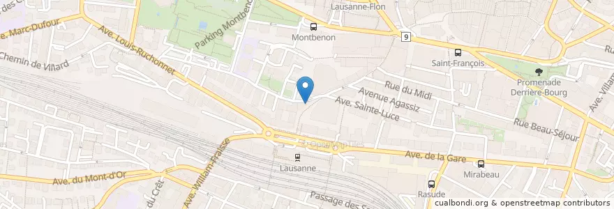 Mapa de ubicacion de La Turquoise en Switzerland, Vaud, District De Lausanne, Lausanne.