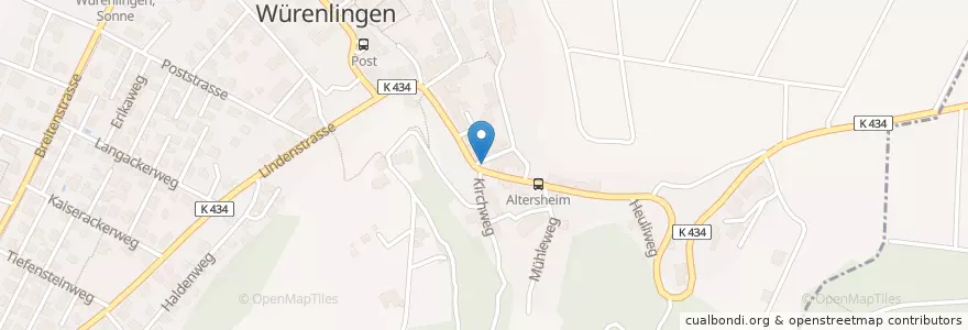 Mapa de ubicacion de Brunnenplatz en Switzerland, Aargau, Bezirk Baden, Würenlingen.