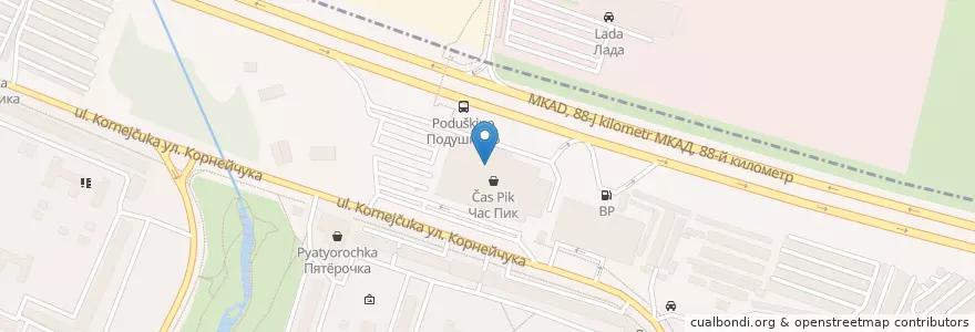 Mapa de ubicacion de Час Кино en Rússia, Distrito Federal Central, Москва, Северо-Восточный Административный Округ, Район Бибирево.