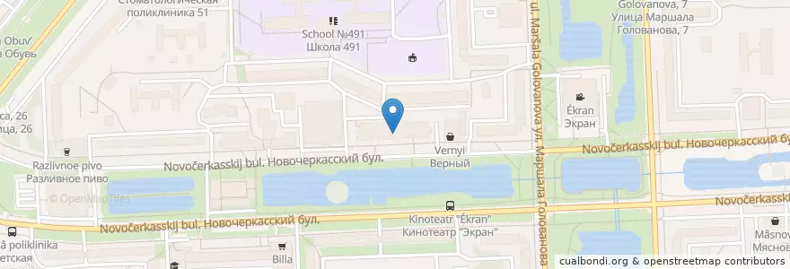Mapa de ubicacion de Карина en Rusland, Centraal Federaal District, Moskou, Юго-Восточный Административный Округ, Район Марьино.