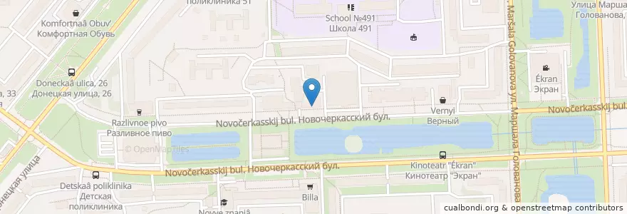 Mapa de ubicacion de Москва 109651 en 러시아, Центральный Федеральный Округ, Москва, Юго-Восточный Административный Округ, Район Марьино.